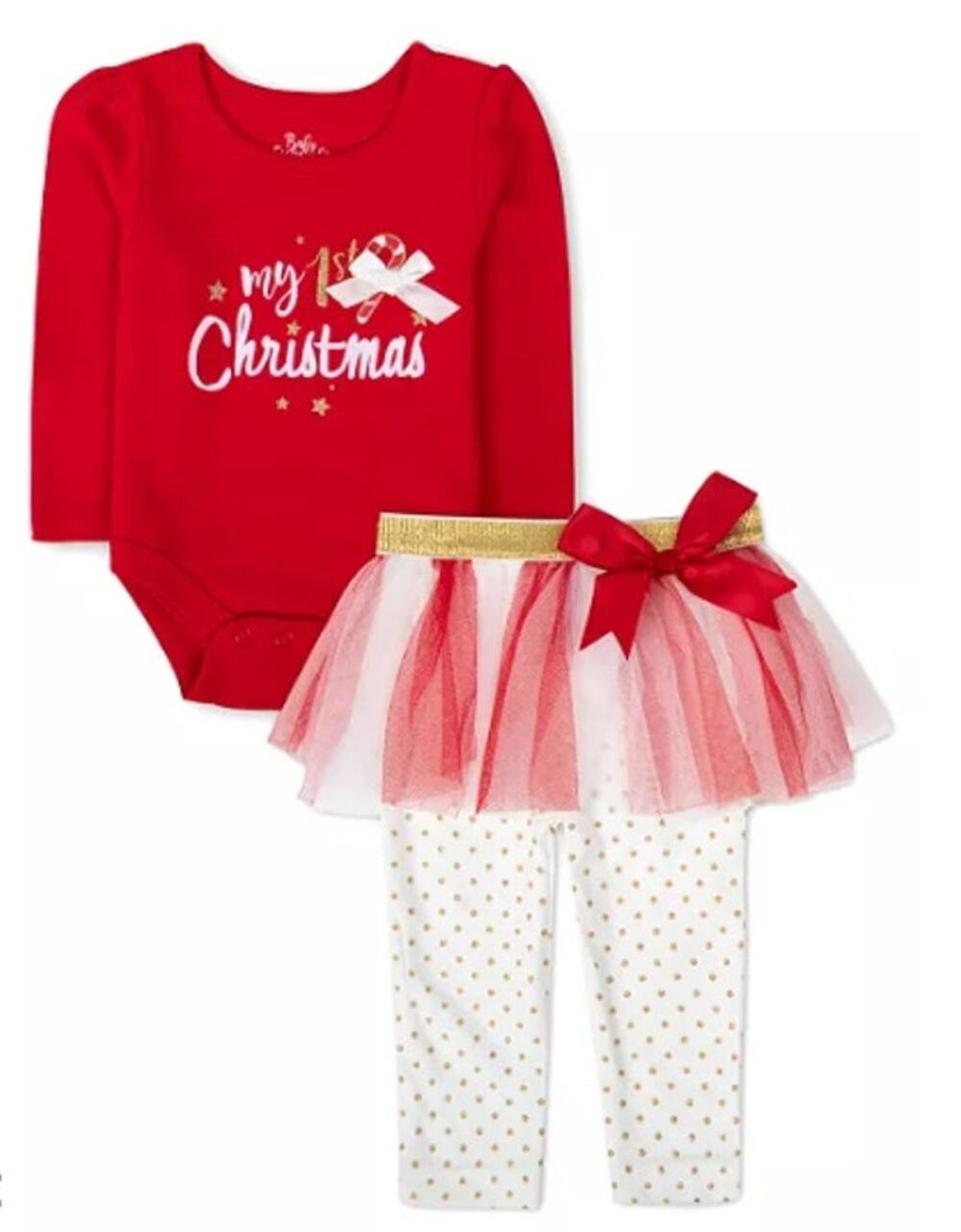 Baby Essentials Baby Girls My 1st Christmas Skegging and Bodysuit, 2 PS 3M